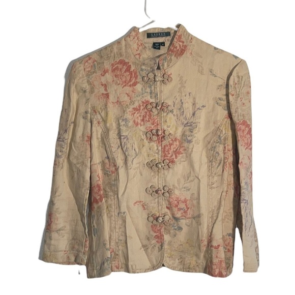 LAUREN Ralph Lauren Vintage Floral Linen Jacket - Picture 7 of 14
